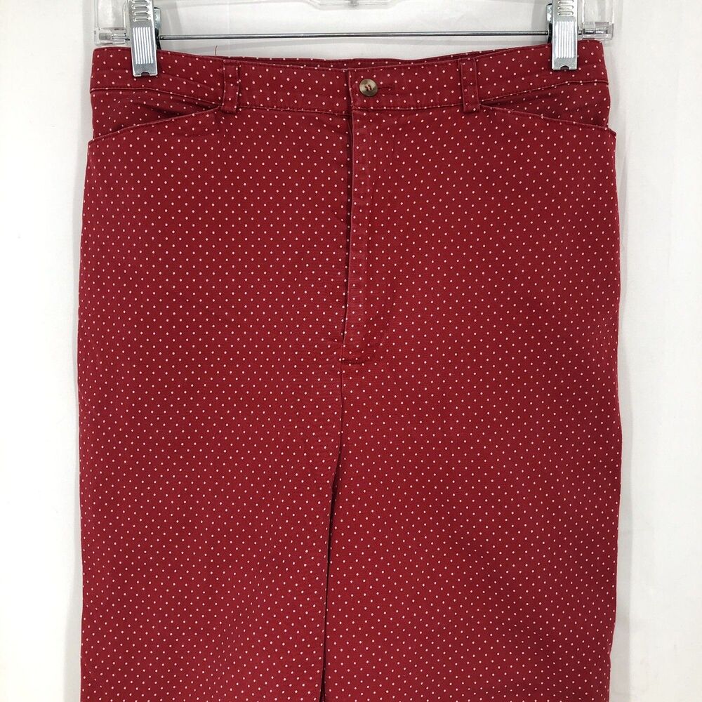 Tribal Stretch Extensible Red Polka Dot Cropped Peddler Pusher Pants 28x19